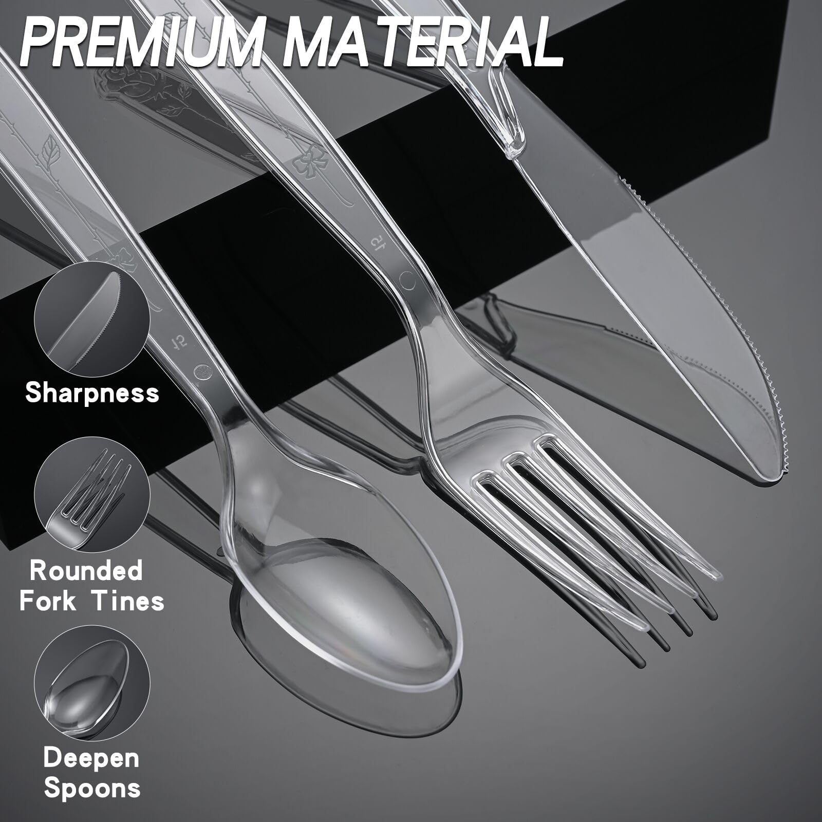 Clear Plastic Forks Extra Heavy Duty | BPA-Free Cutlery


