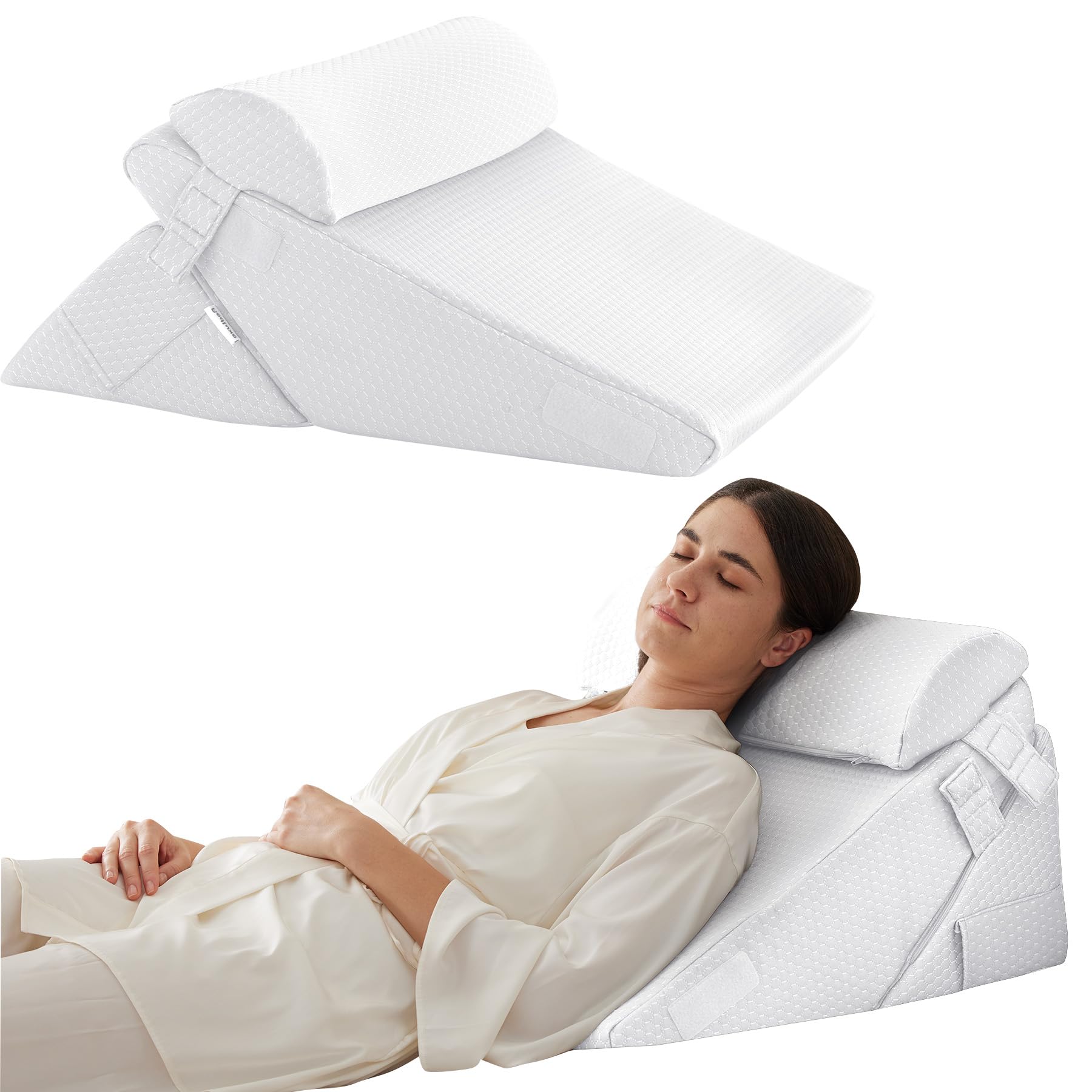 Bedluxe Wedge Pillow Set - Adjustable Orthopedic Bed Wedges