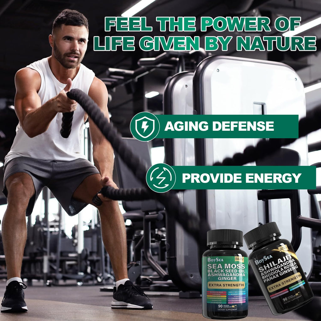 Boysea Shilajit & Sea Moss Bundle | All-in-One Supplements

