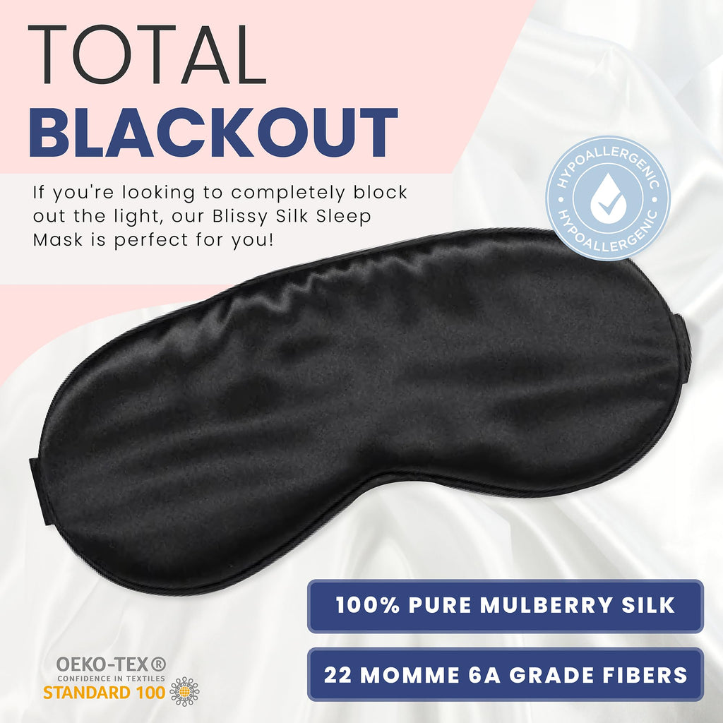 Blissy Silk Sleep Mask - Premium Mulberry Silk 22 Momme

