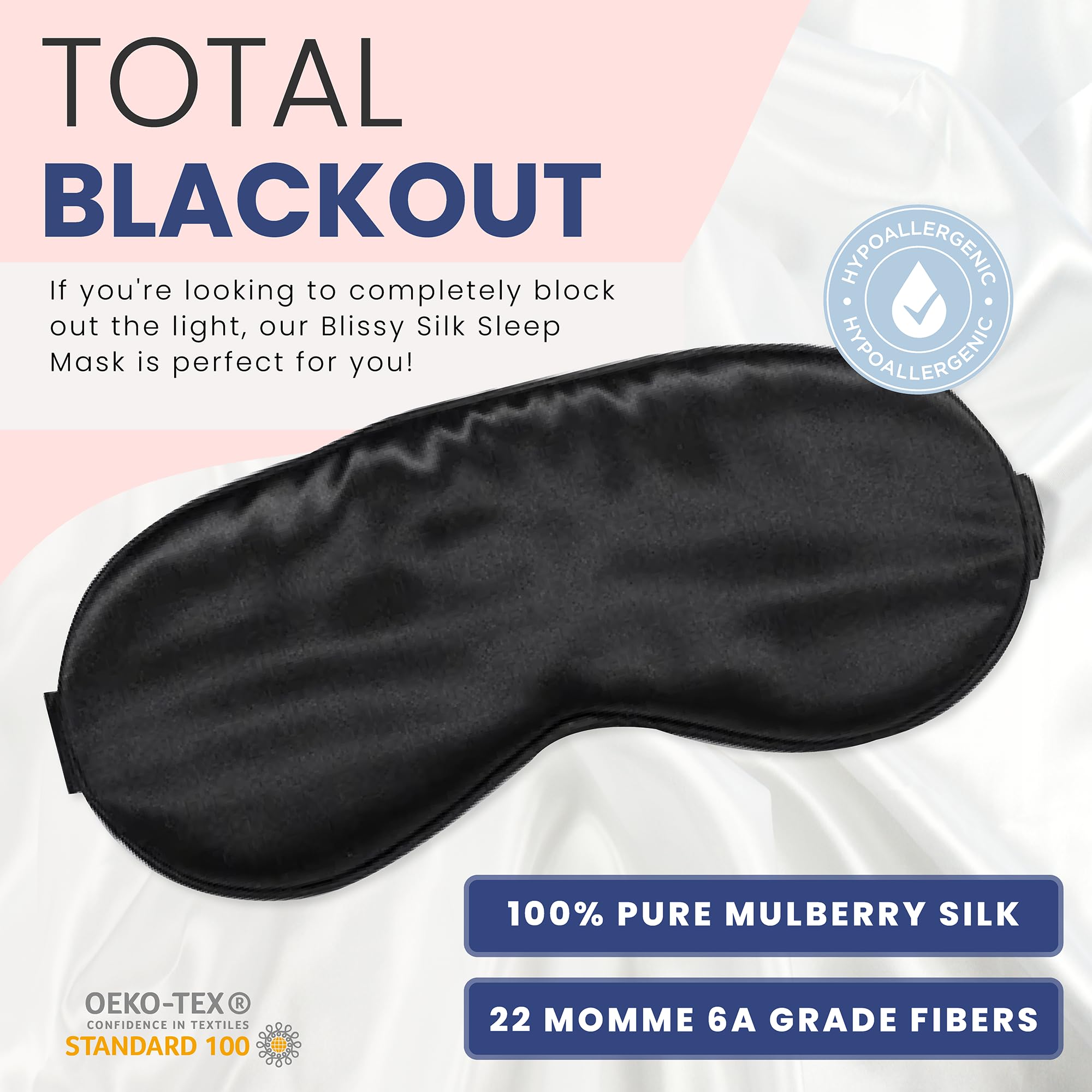 Blissy Silk Sleep Mask - Premium Mulberry Silk 22 Momme

