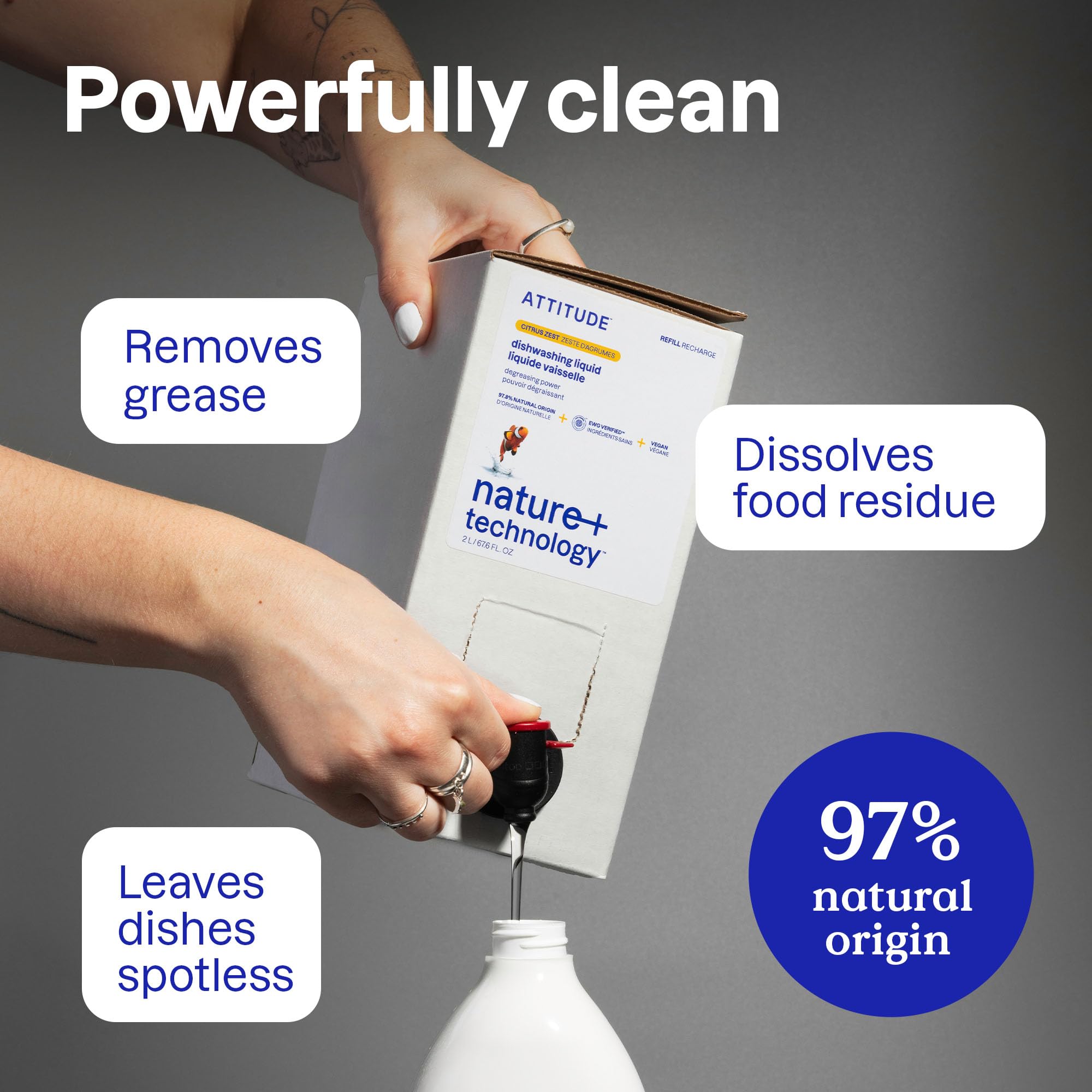 ATTITUDE Dish Soap Refill - EWG Verified Plant-Based

