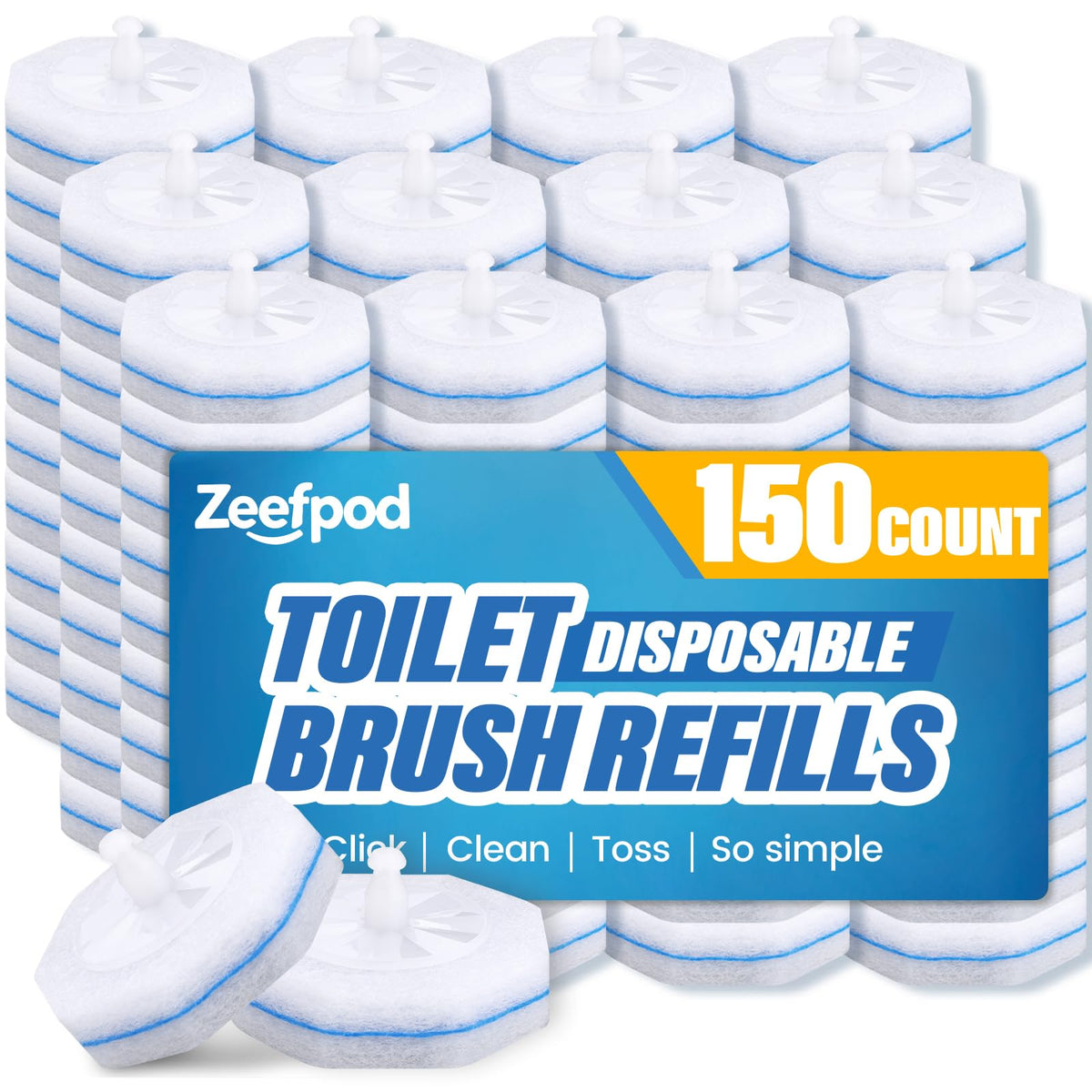 Zeefpod Toilet Wand Refills - 4X Cleaning Power, Fresh Scent