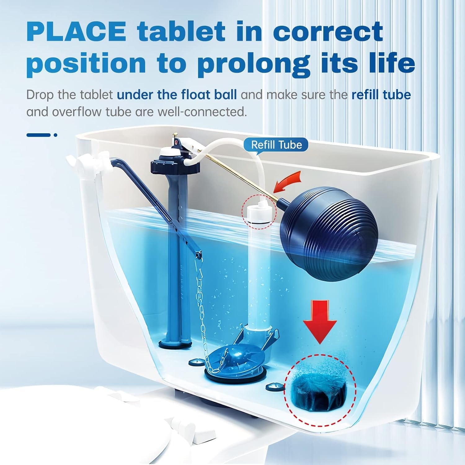 Vacplus Toilet Bowl Cleaner Tablets - Drop-In Tank Cleaner

