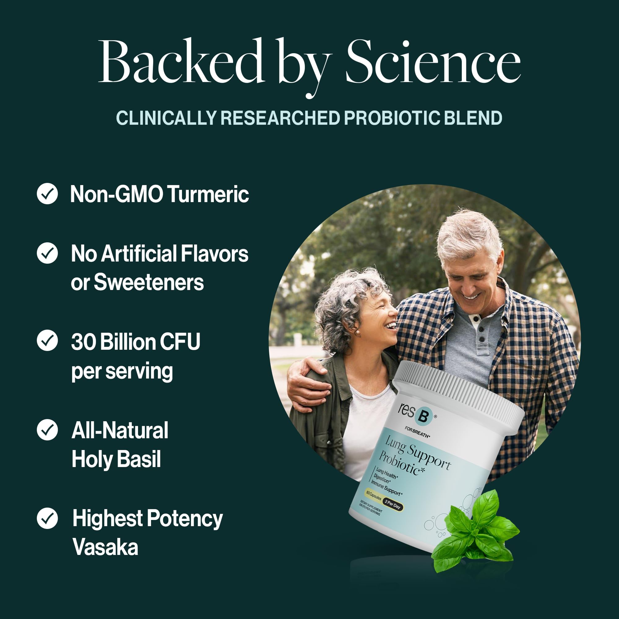 resB Lung Support Probiotic Supplement for Lung Health

