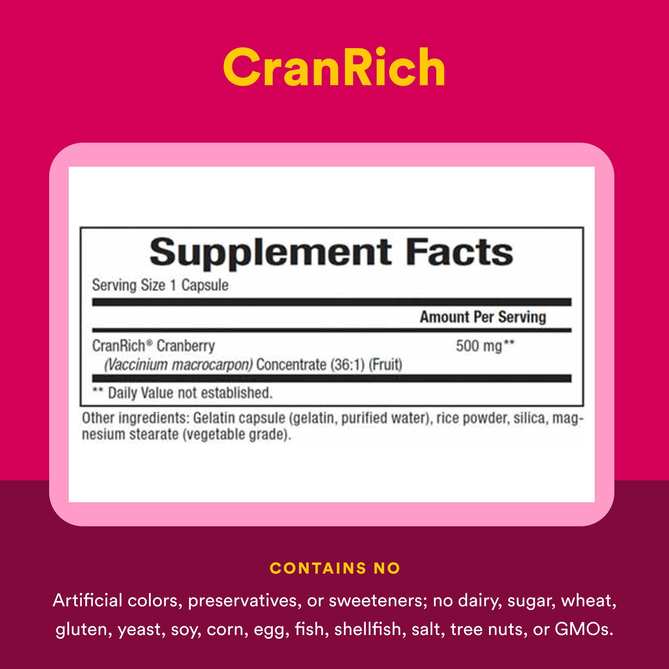 CranRich Cranberry Concentrate Supplement for Urinary Health

