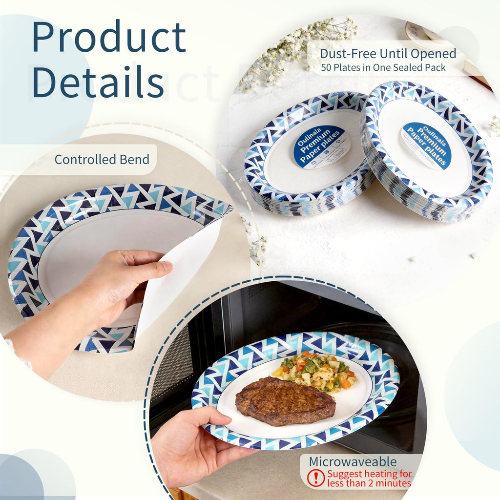 OuMuaMua Paper Plates Disposable Bulk for Events

