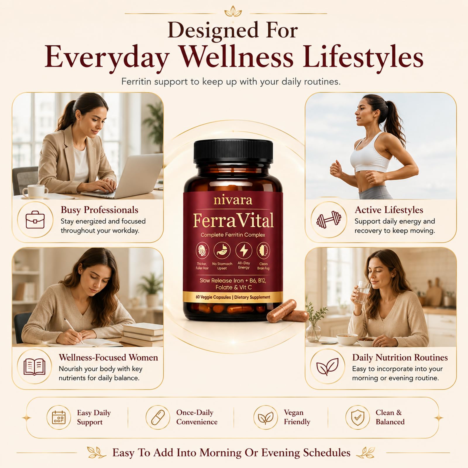 Nivara Ferravital Daily Wellness Supplement | Support


