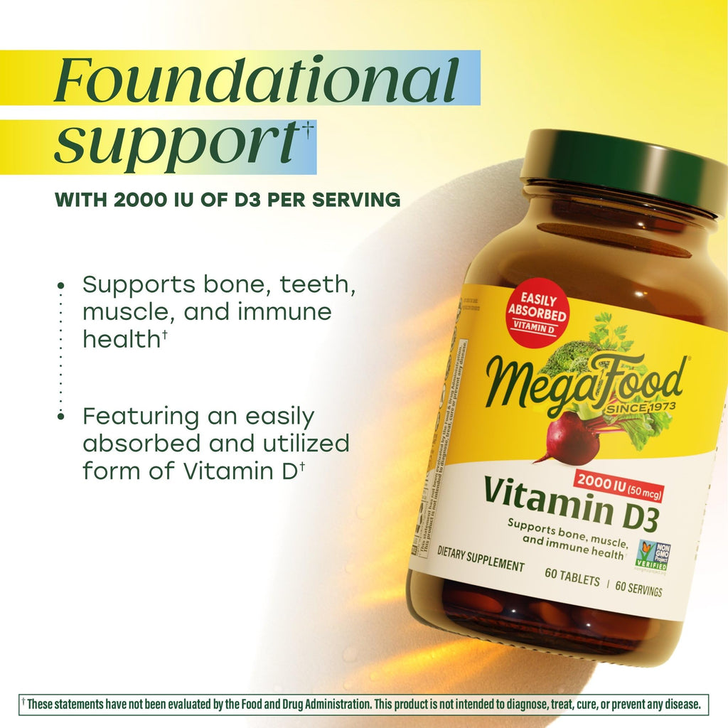 MegaFood Vitamin D3 with Real Food Immune Support | Kosher


