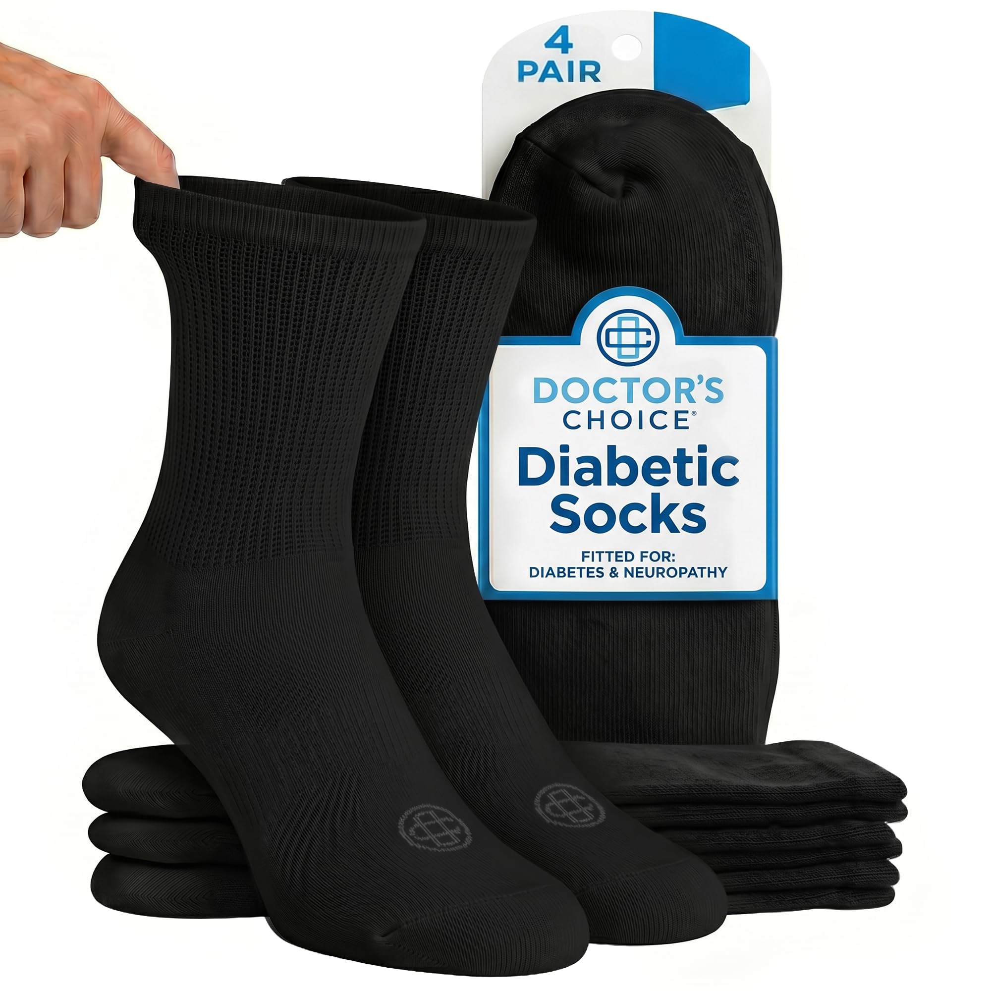 Doctor's Choice Diabetic Socks - Seamless Toe & Non-Binding Top

