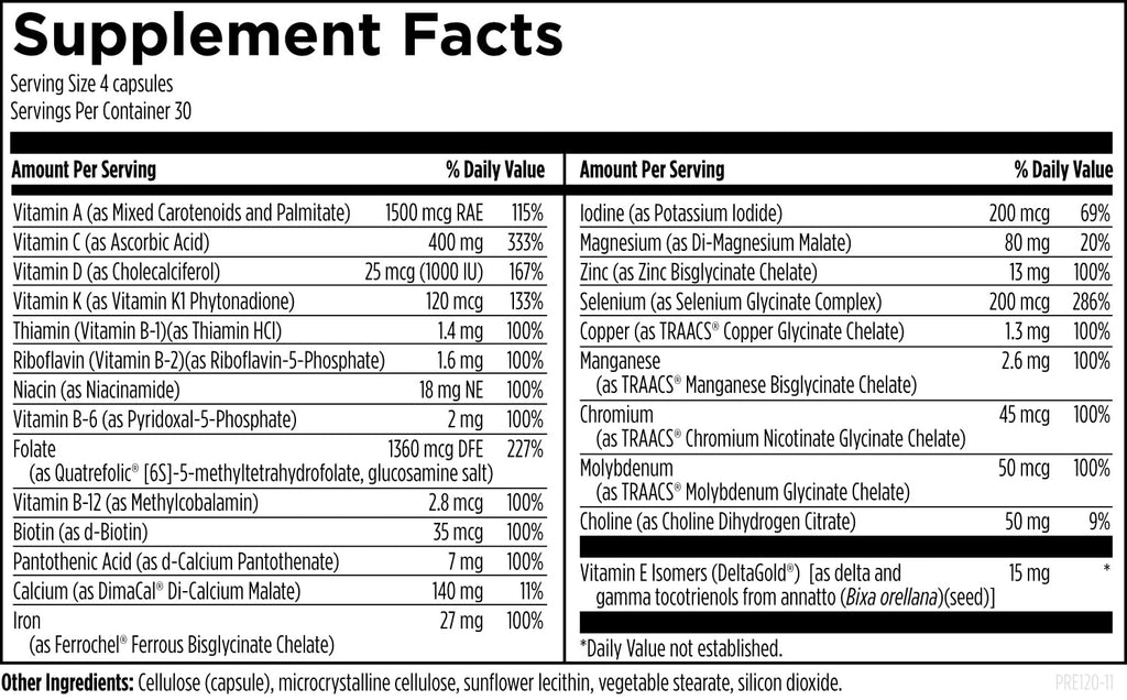 Designs for Health Prenatal Pro Methylated Multivitamin

