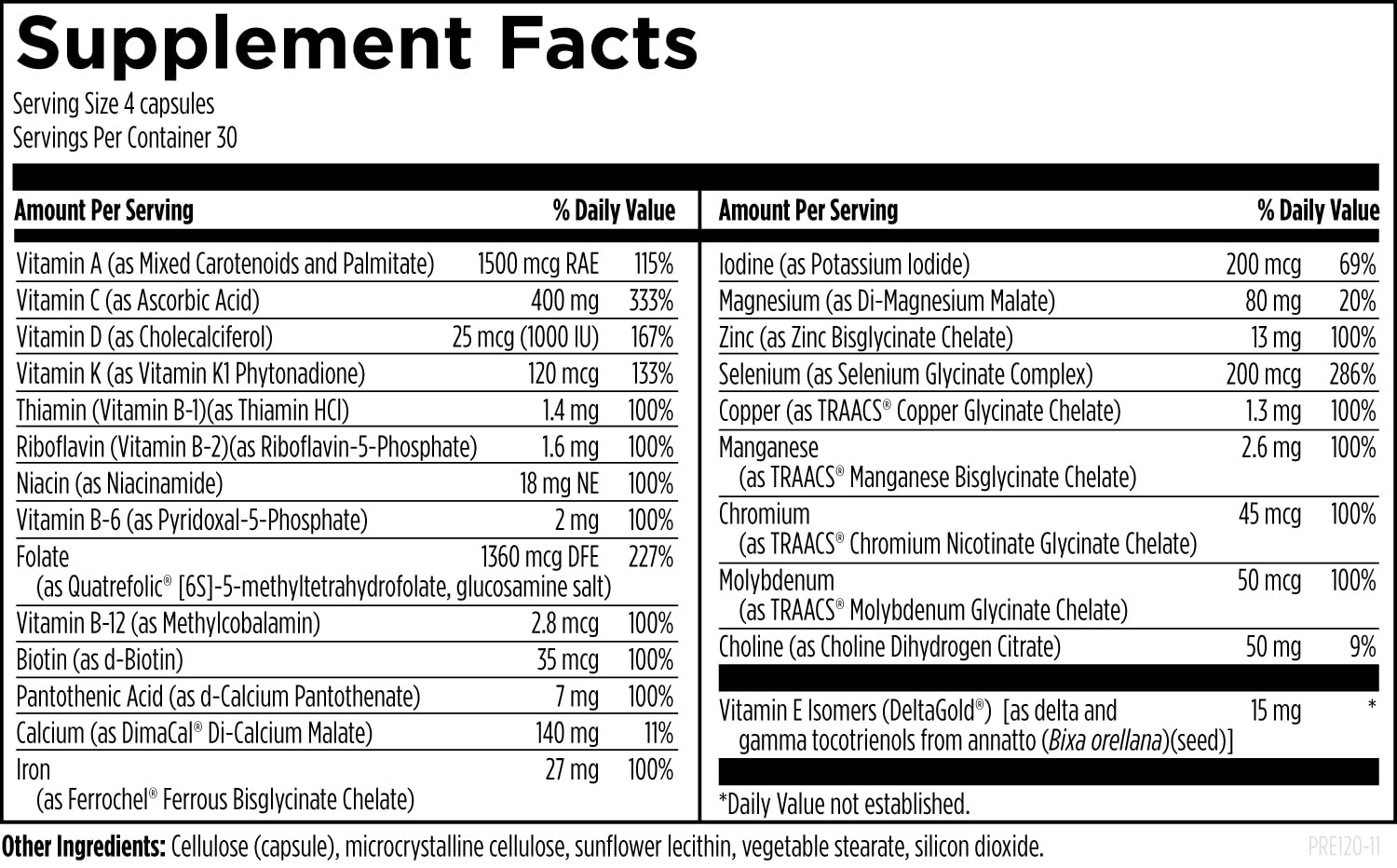 Designs for Health Prenatal Pro Methylated Multivitamin


