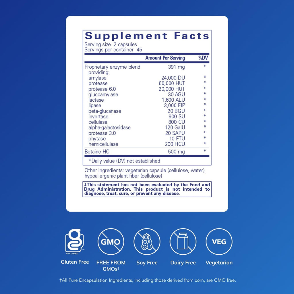 Pure Encapsulations Digestive Enzymes Ultra with Betaine HCl

