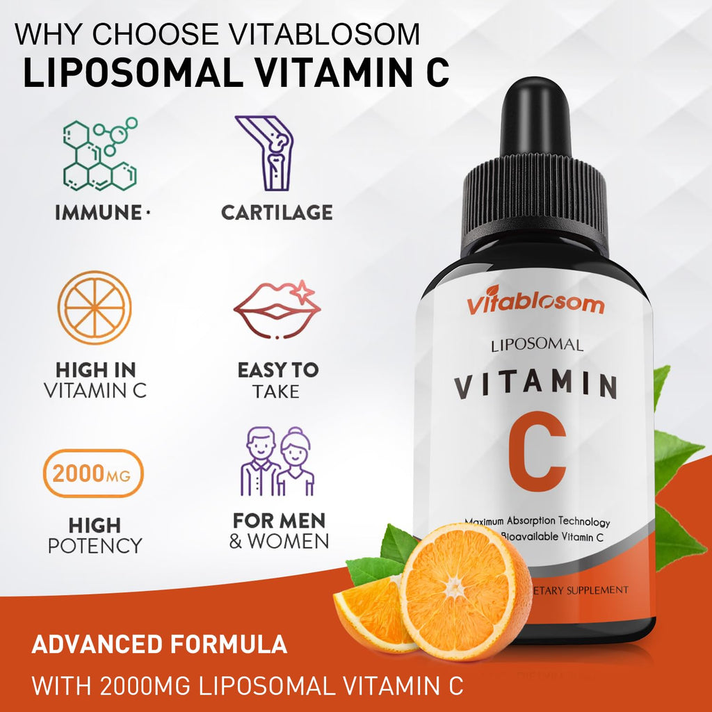 Vitablosom Liposomal Vitamin C Liquid 2000mg Immune Support


