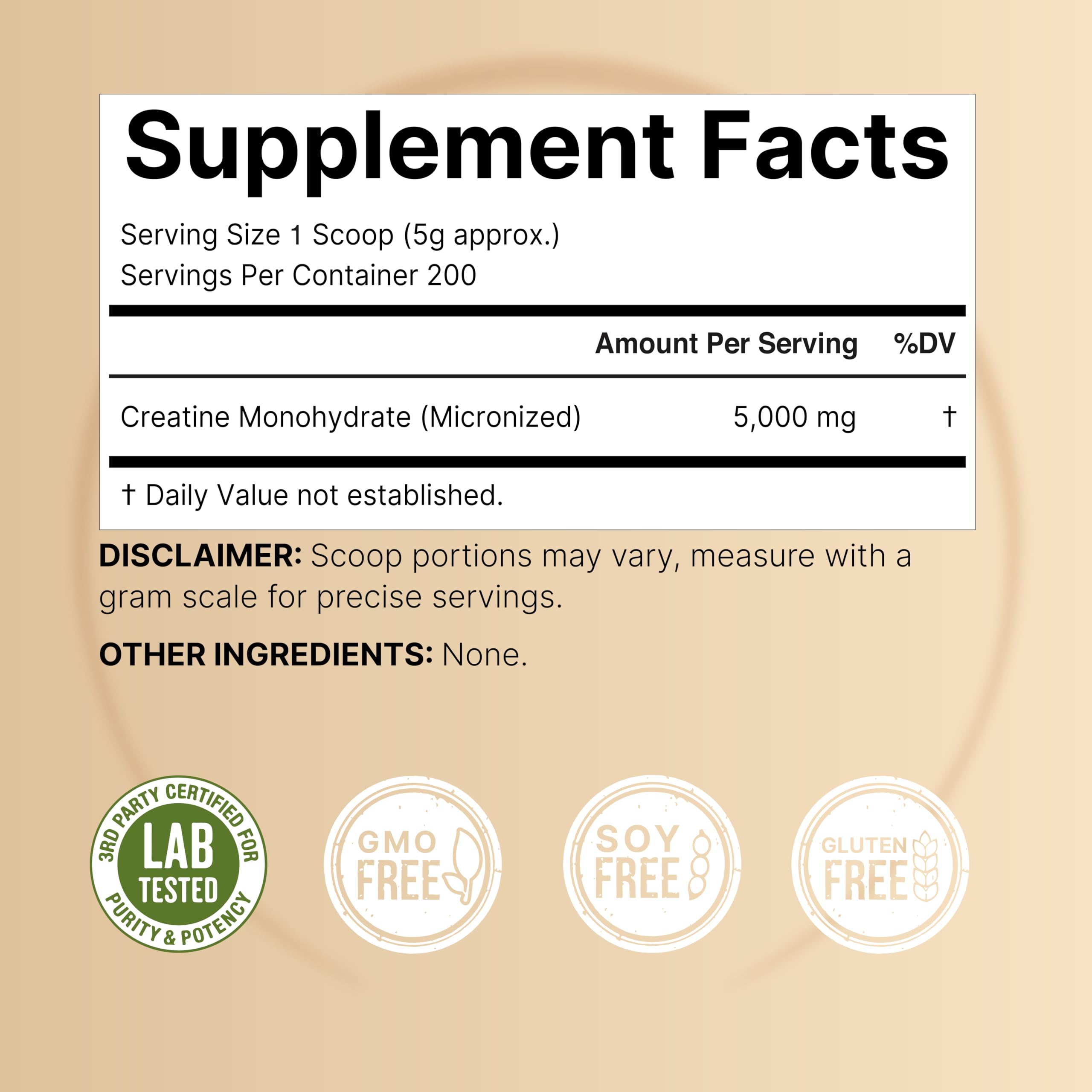 NatureBell Creatine Monohydrate Powder Micronized Unflavored


