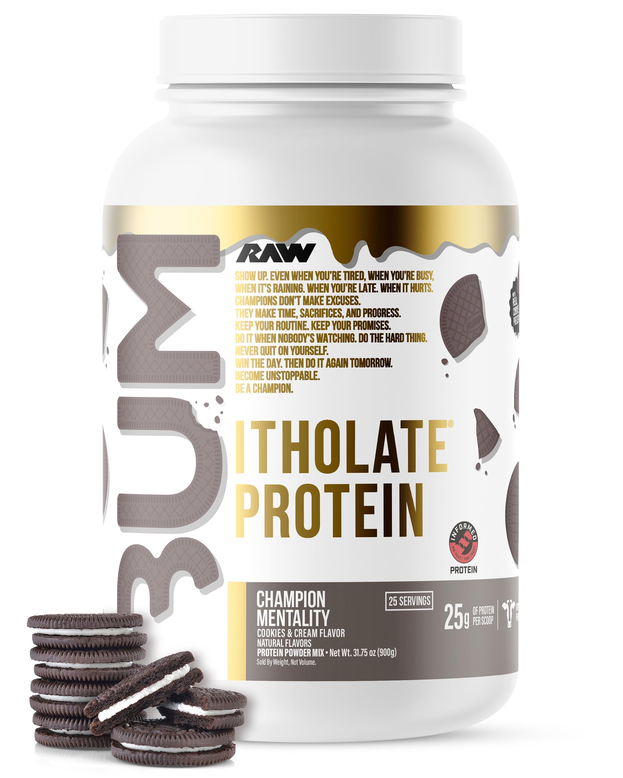 RAW Whey Isolate Protein Powder - Grass-Fed Low Fat Low Carb - 25 Servings
