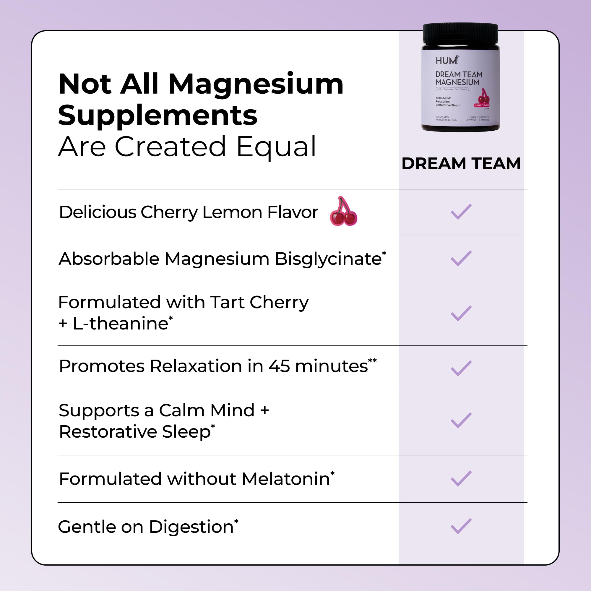 Hum Dream Team Nighttime Drink Mix for Sleep Support

