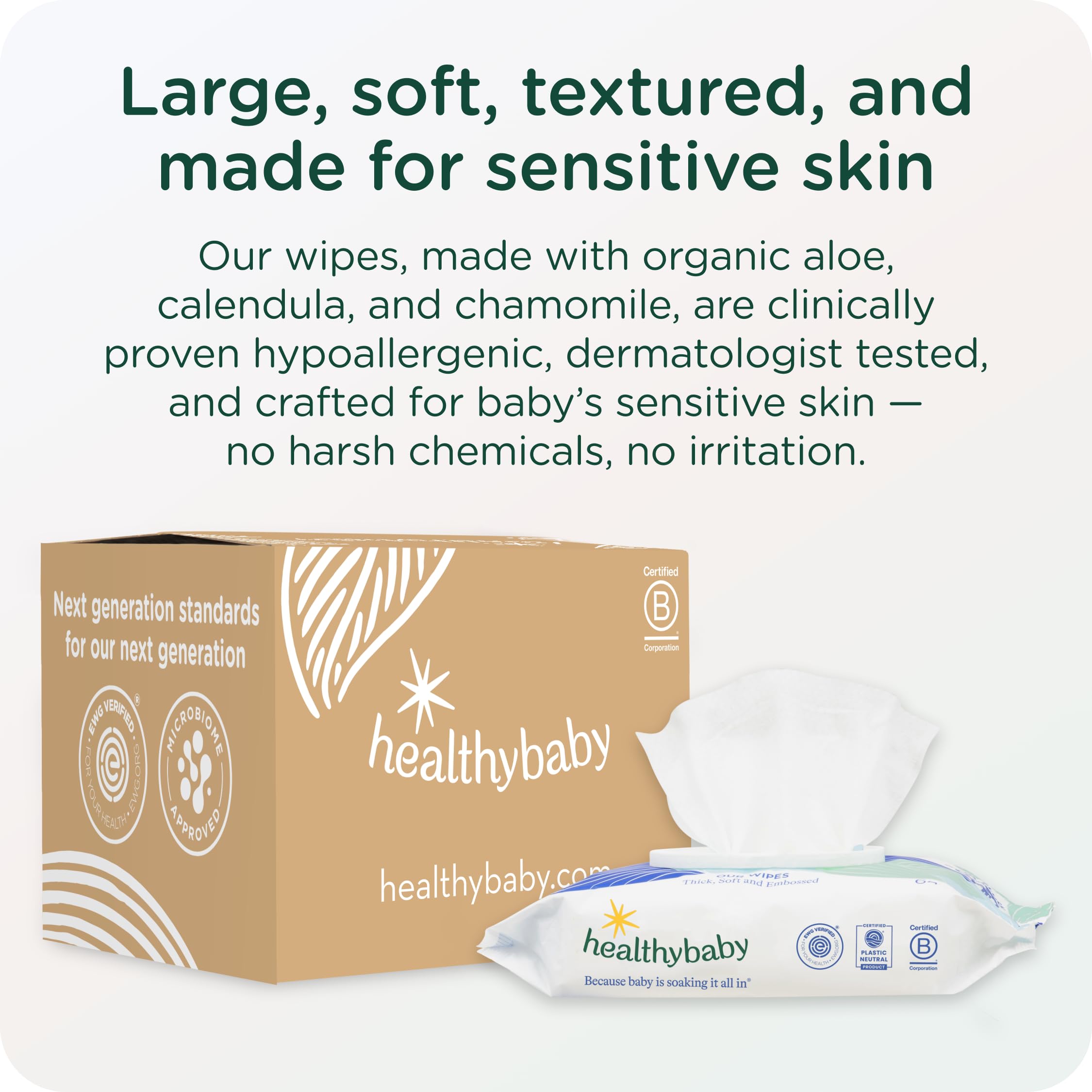 HealthyBaby Wet Wipes | EWG Verified Unscented

