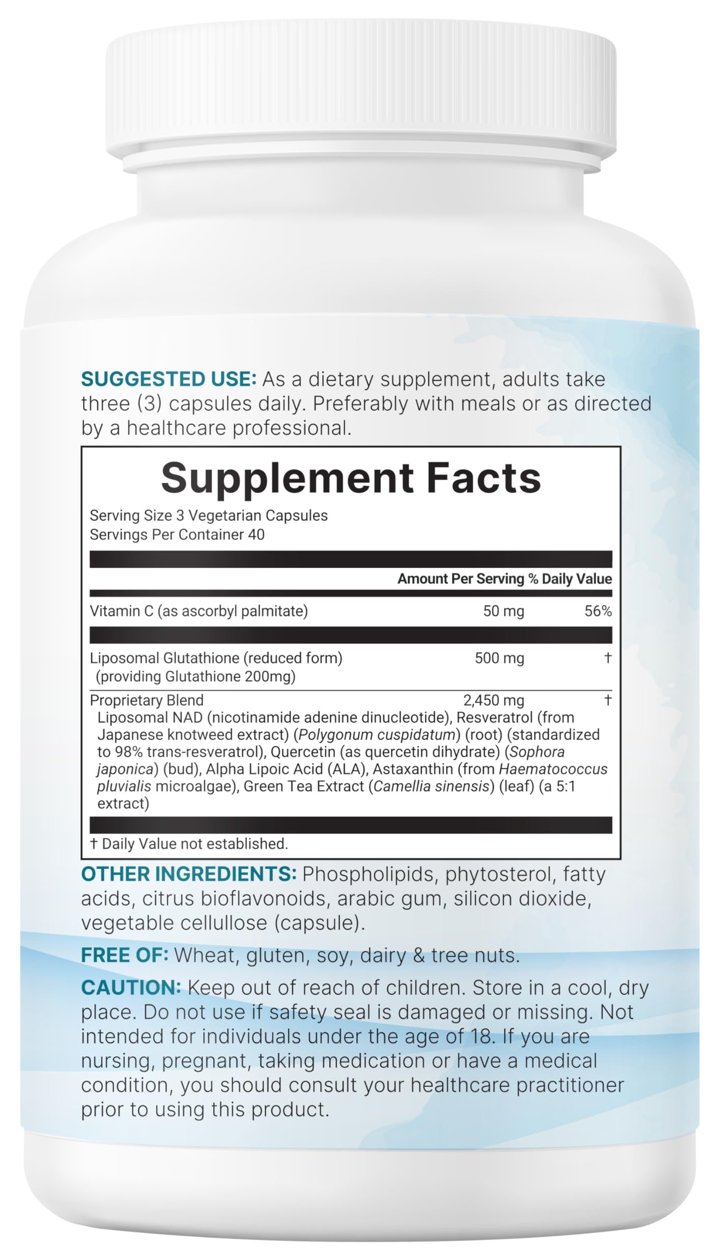 Micro Ingredients Liposomal Glutathione NAD Vitamin C

