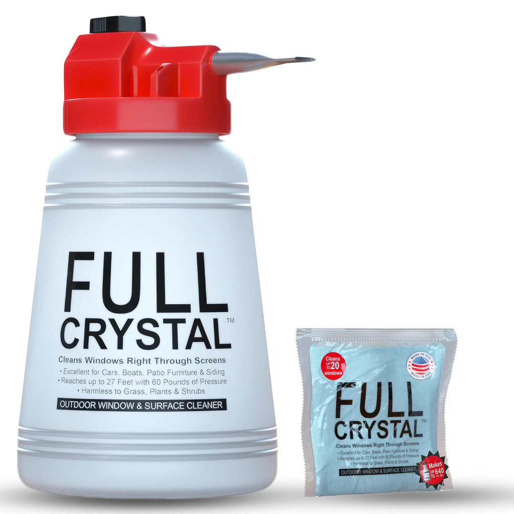 Full Crystal Window Cleaning Kit – Glass Cleaner Concentrate with Long Reach