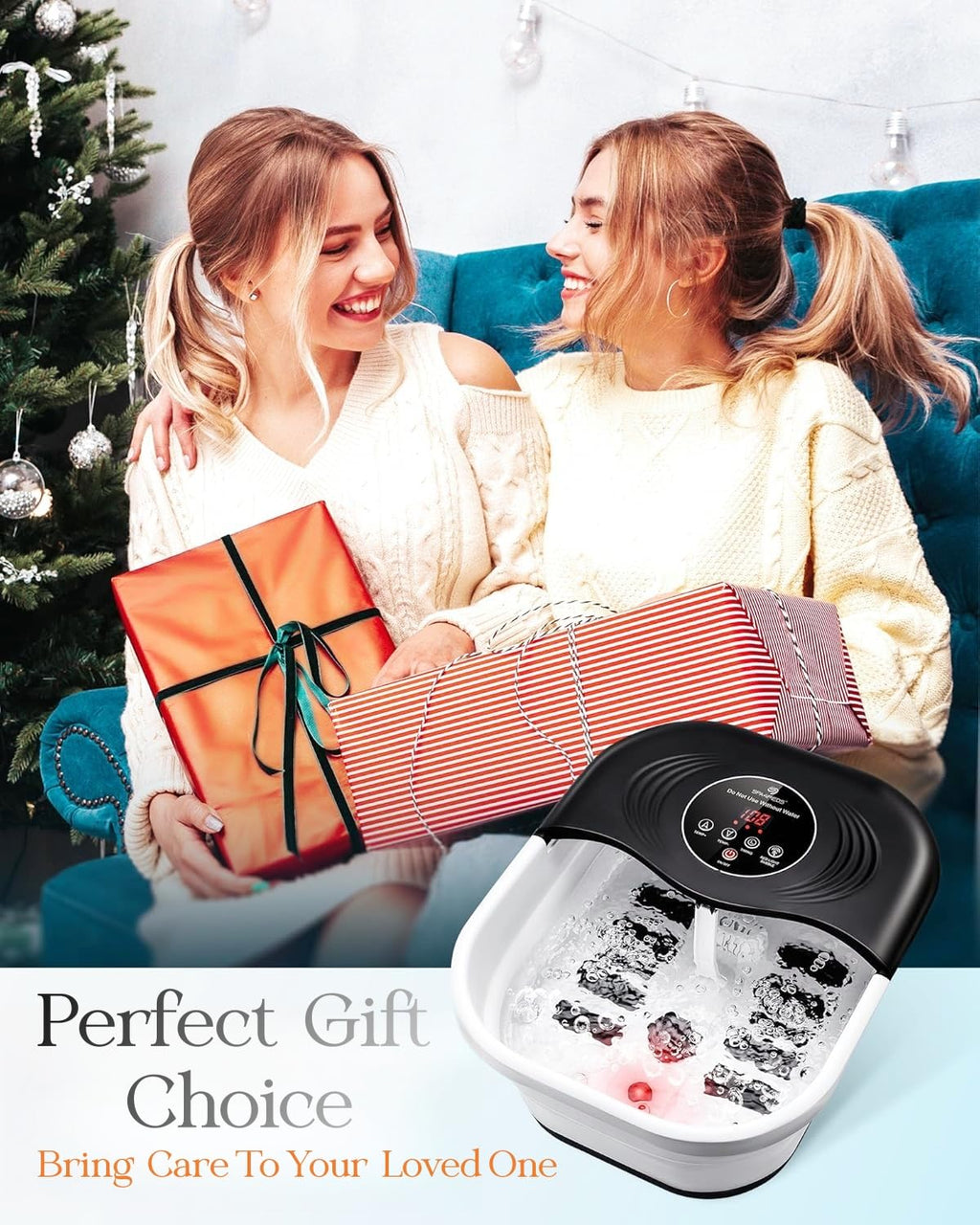 Foot Spa Massager Collapsible Heated Bath | Shiatsu Rollers

