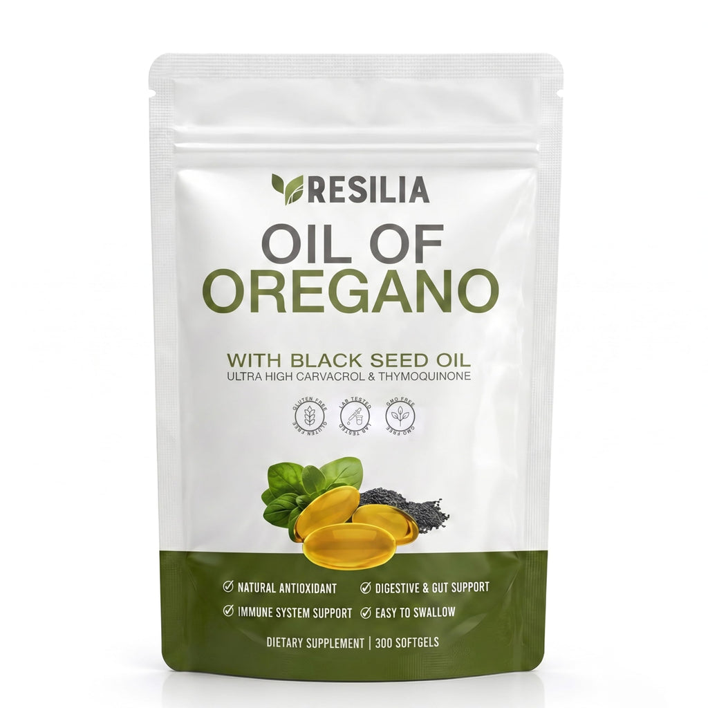 Resilia Softgels with Black Seed Oil – Premium Oregano Oil Capsules for Immune & Digestive Support