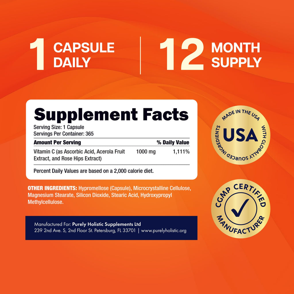 Vitamin C Timed-Release Capsules with Acerola & Rose Hips

