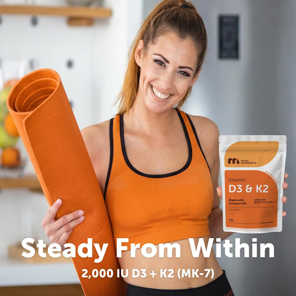 Vitamin D3 + K2 Coconut Oil Softgels by Micro Ingredients

