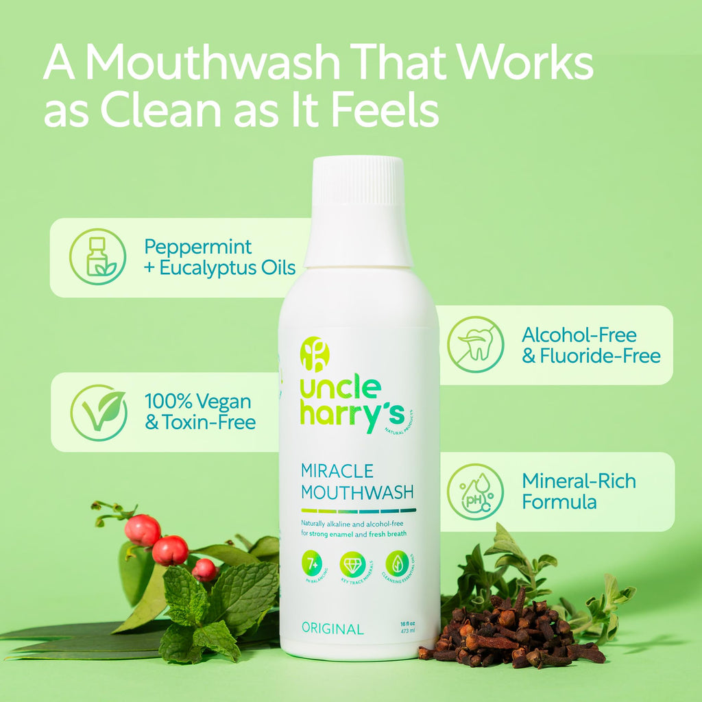 Uncle Harry's Miracle Mouthwash - Natural Alkalizing, Alcohol-Free

