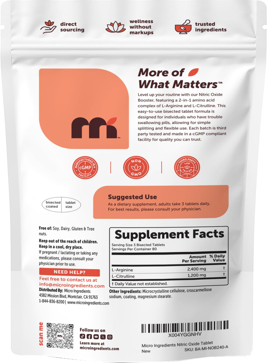 Micro Ingredients Nitric Oxide Supplement – Quality Tested

