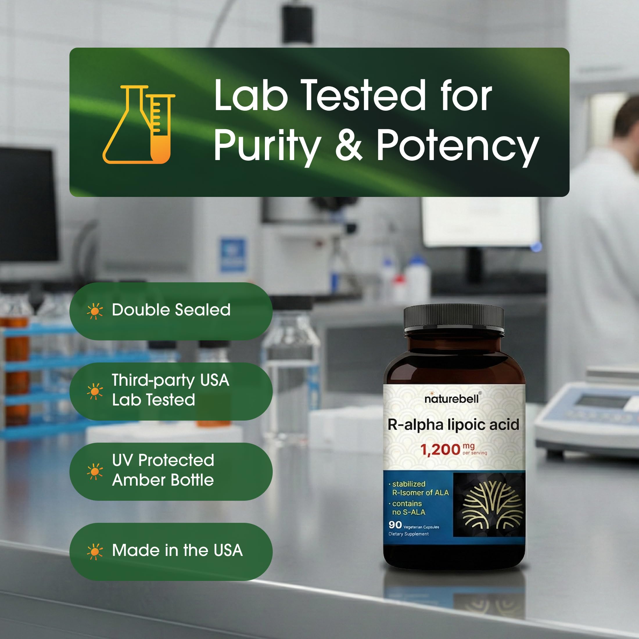NatureBell R-Alpha Lipoic Acid | Stabilized R-Isomer

