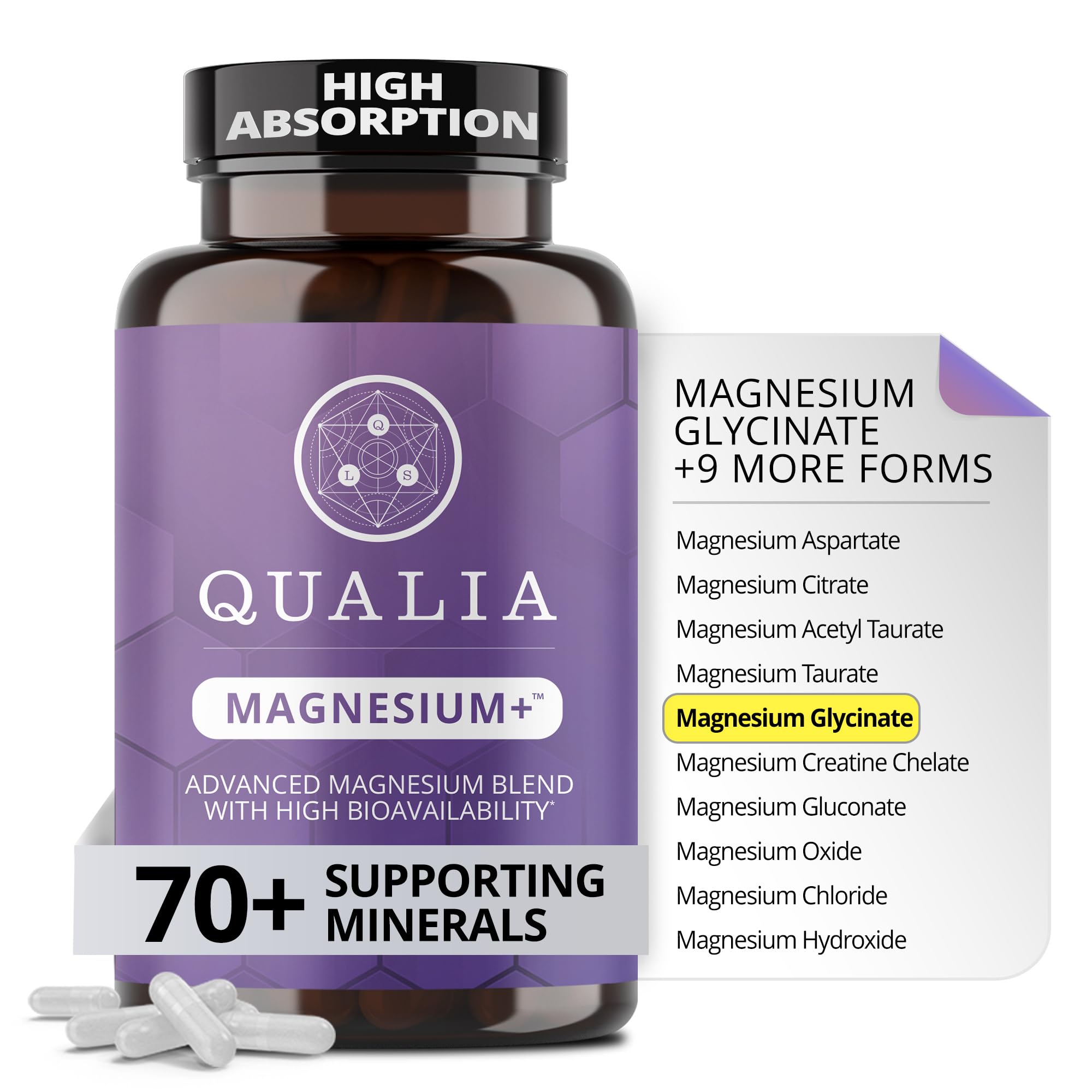 Qualia Magnesium Supplement - Multi-Form Magnesium for Sleep

