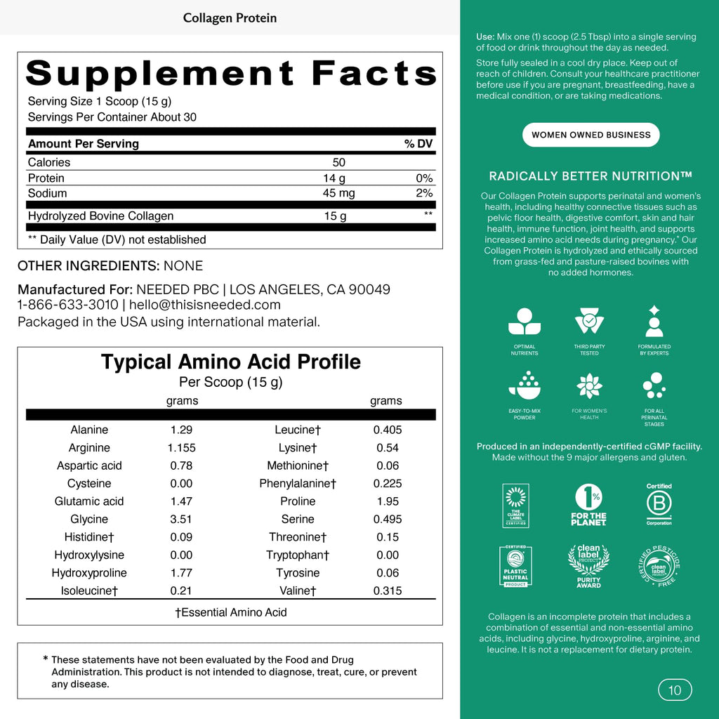 Needed Collagen Protein Powder | Grass-Fed

