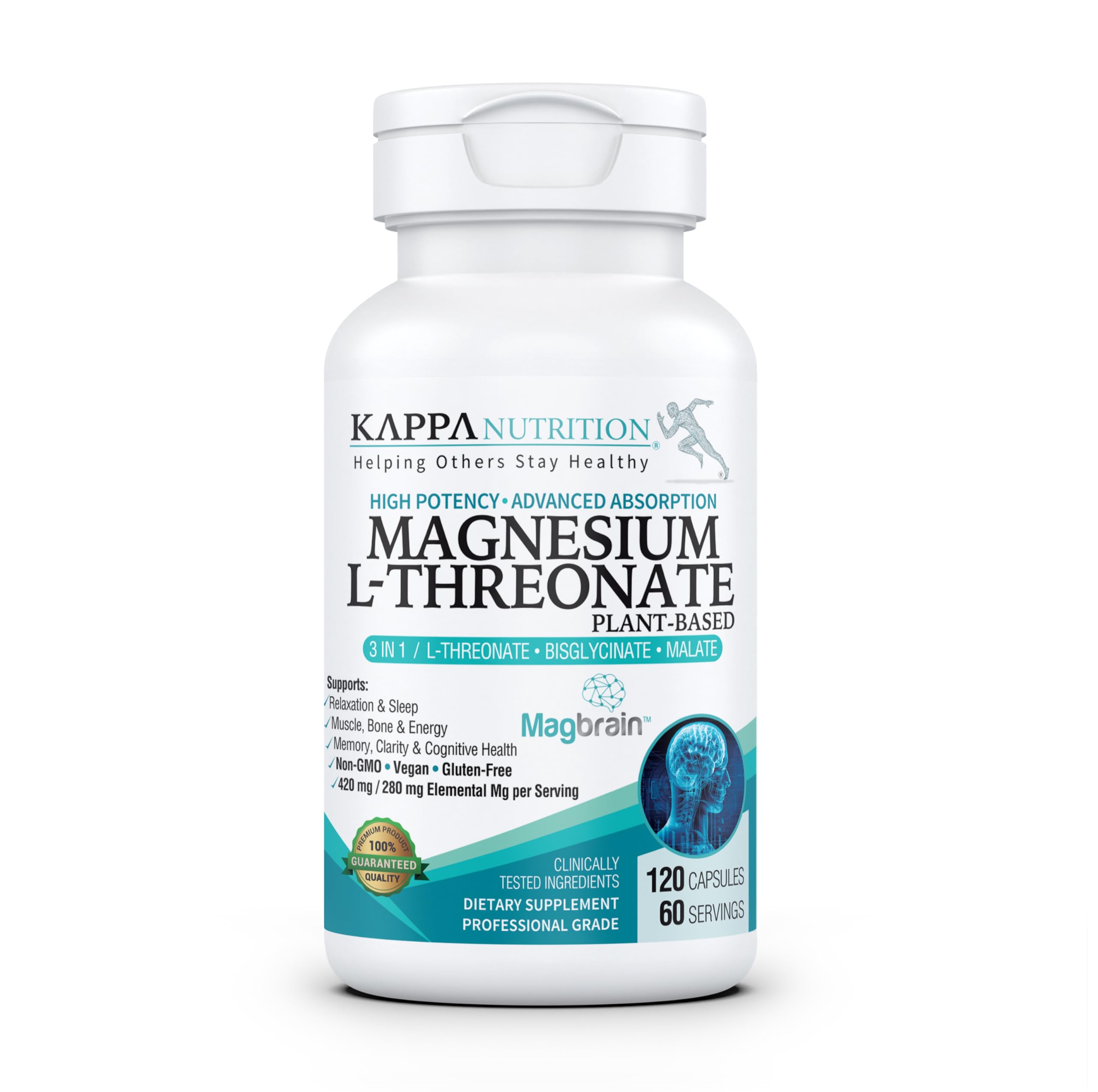 Kappa Nutrition Magbrain Magnesium L-Threonate | Brain & Sleep

