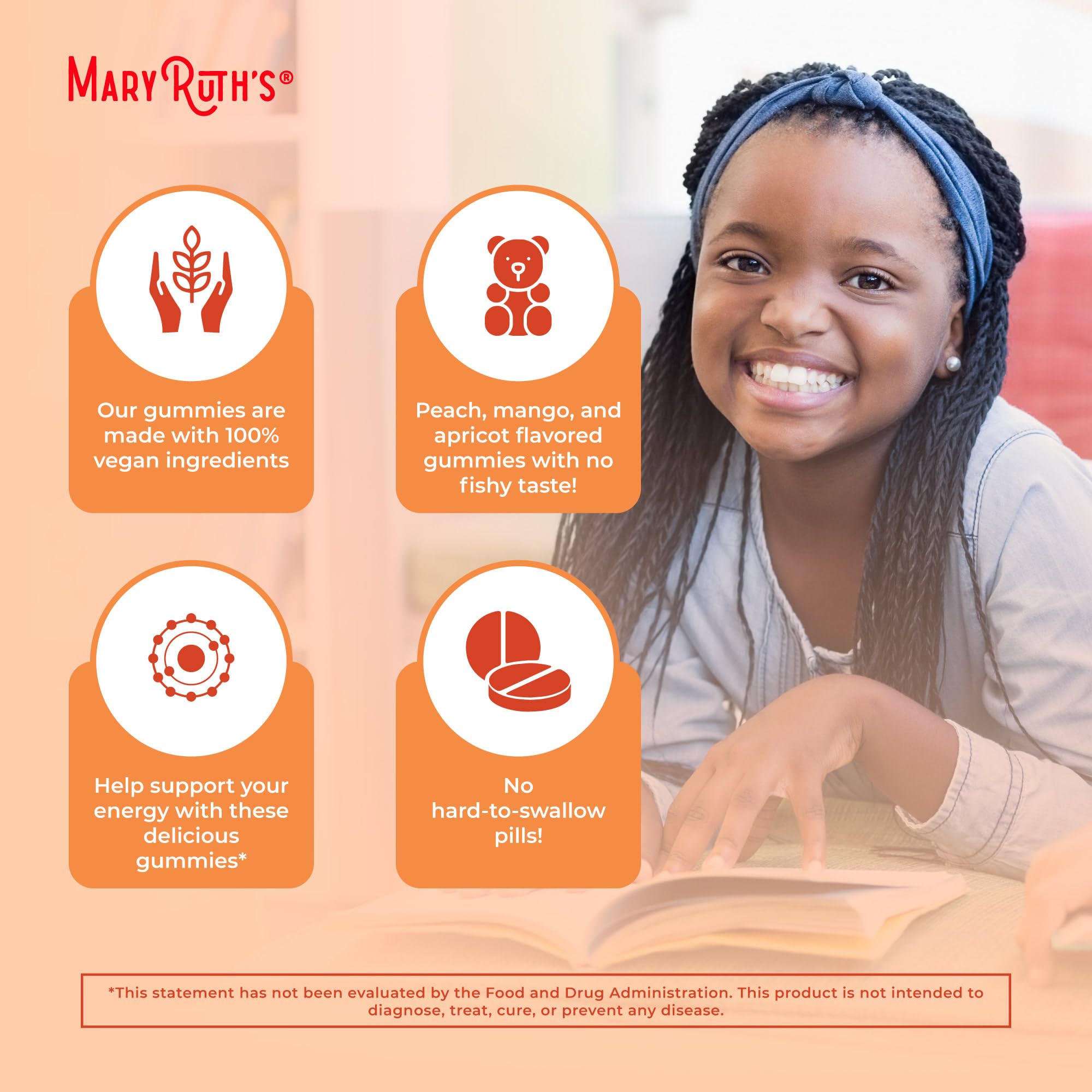 MaryRuth Organics Vegan Omega 3-6-7-9 Gummies

