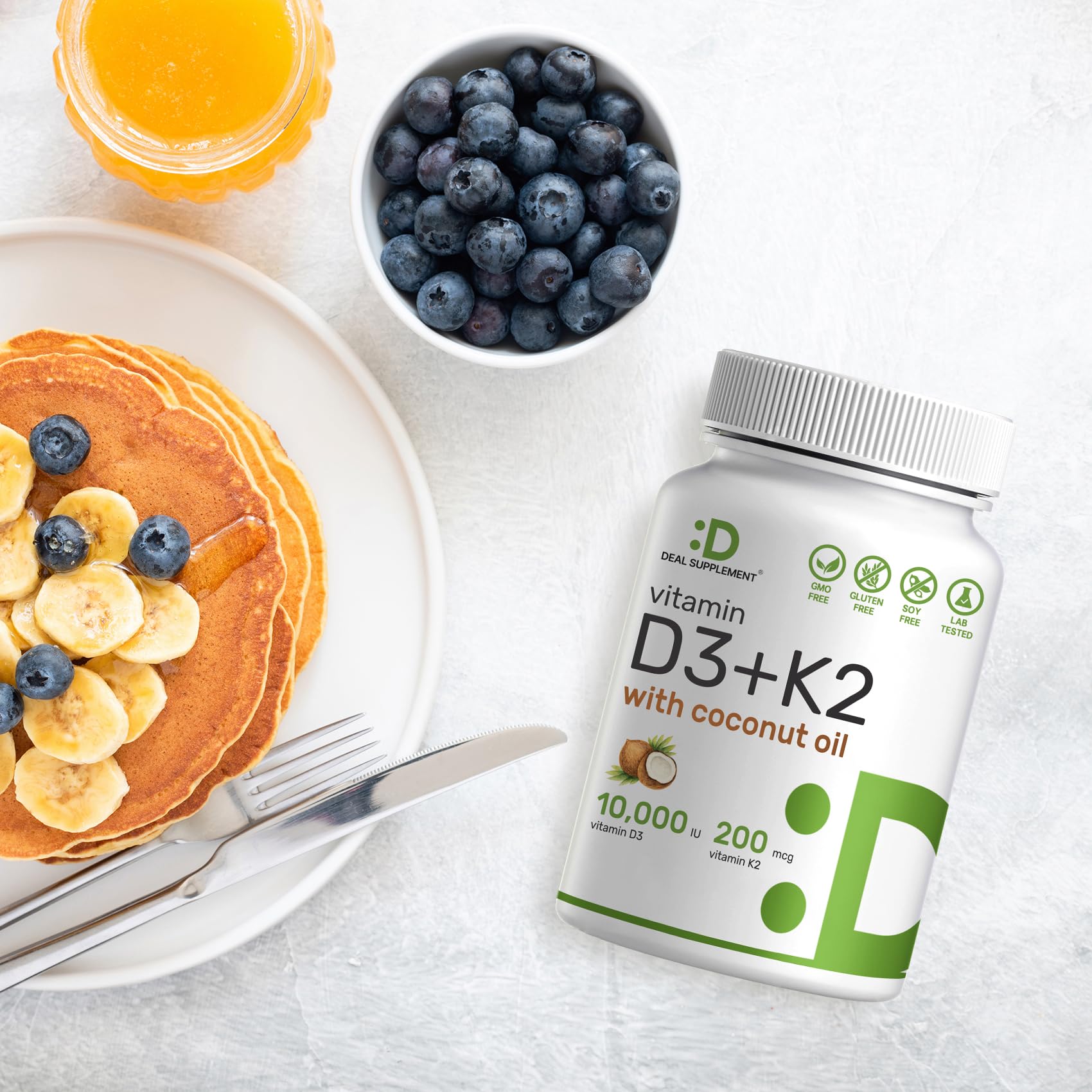 Deal Supplement Vitamin D3 K2 MK7 Softgels

