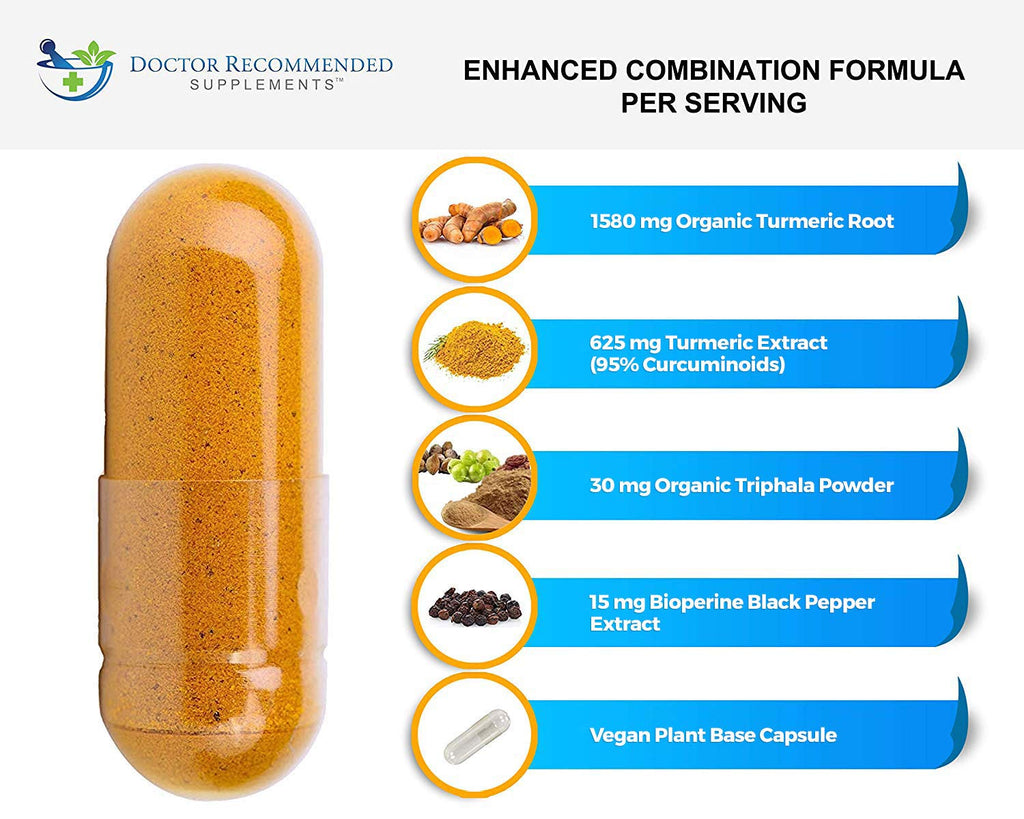 Turmeric Curcumin with BioPerine Organic Veggie Caps

