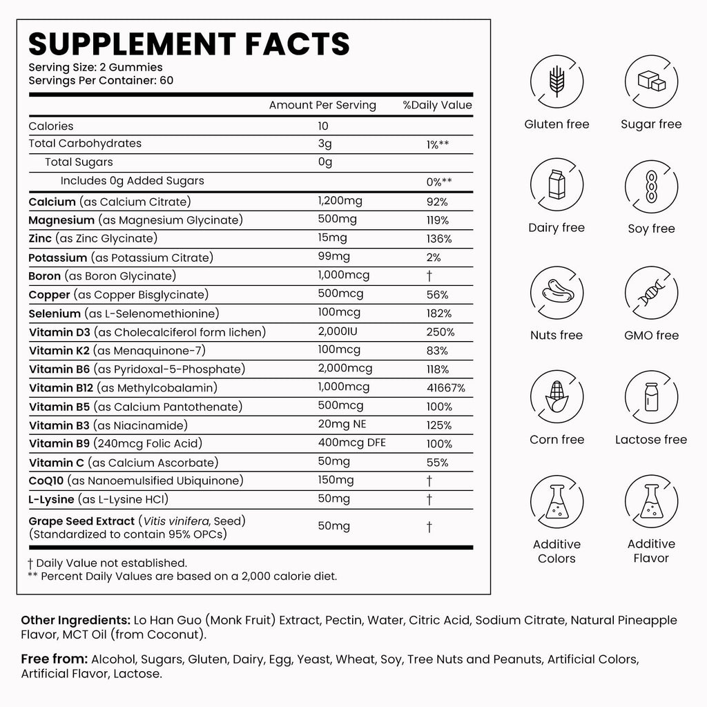 OASISFORCE Calcium Gummies for Bone Support

