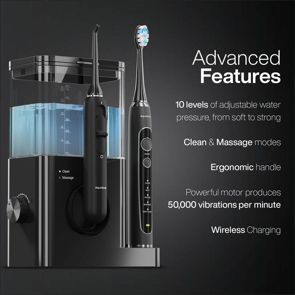 AquaSonic Home Dental Center PRO AllinOne Toothbrush Flosser

