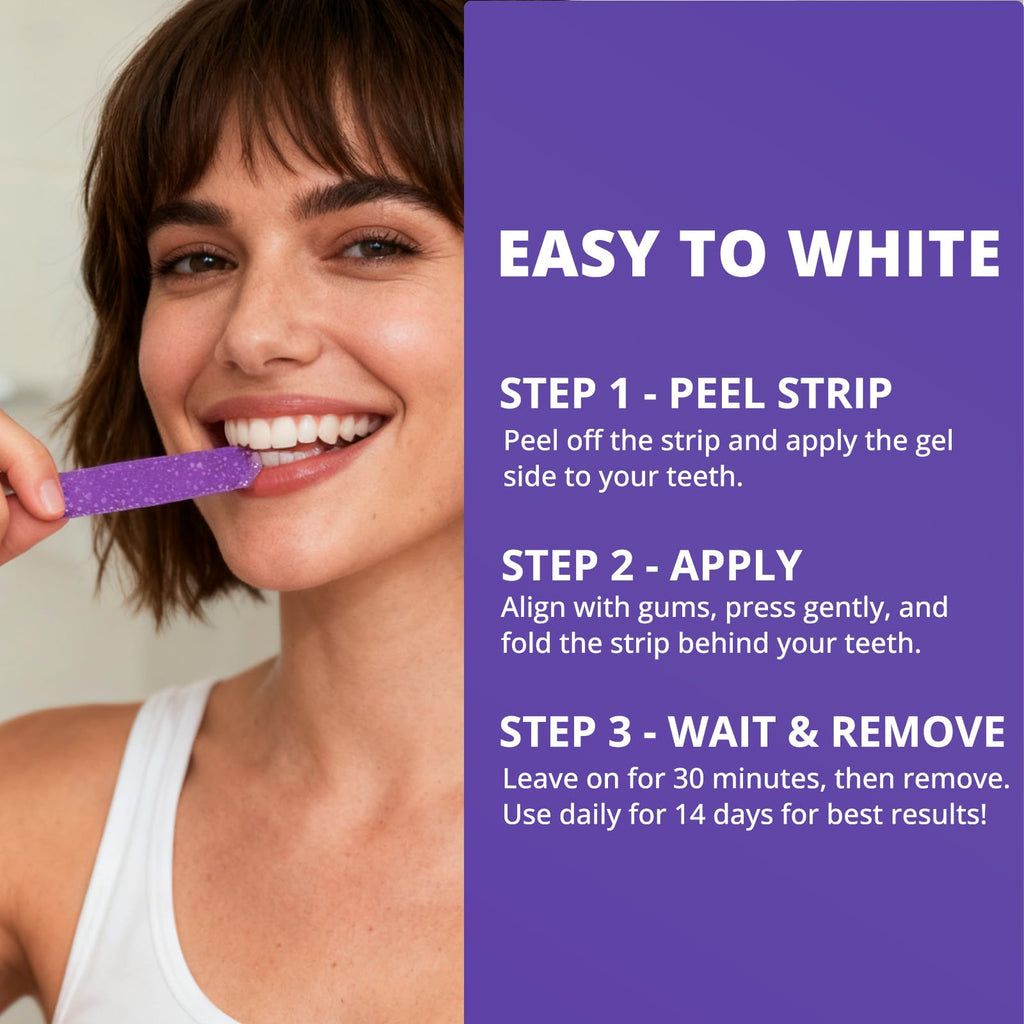SAKYPRORAL Purple Teeth Whitening Strips - Enamel Safe

