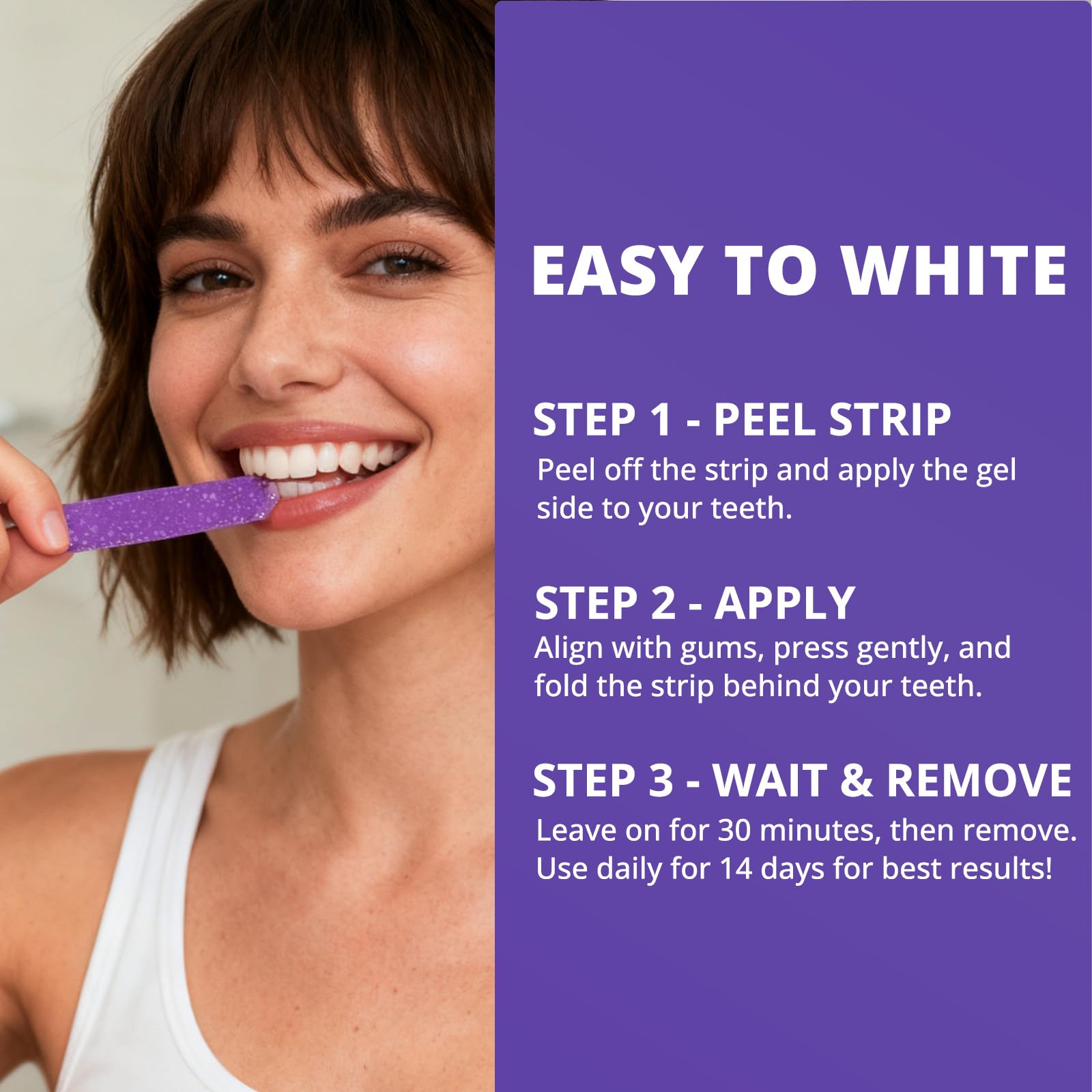 SAKYPRORAL Purple Teeth Whitening Strips - Enamel Safe


