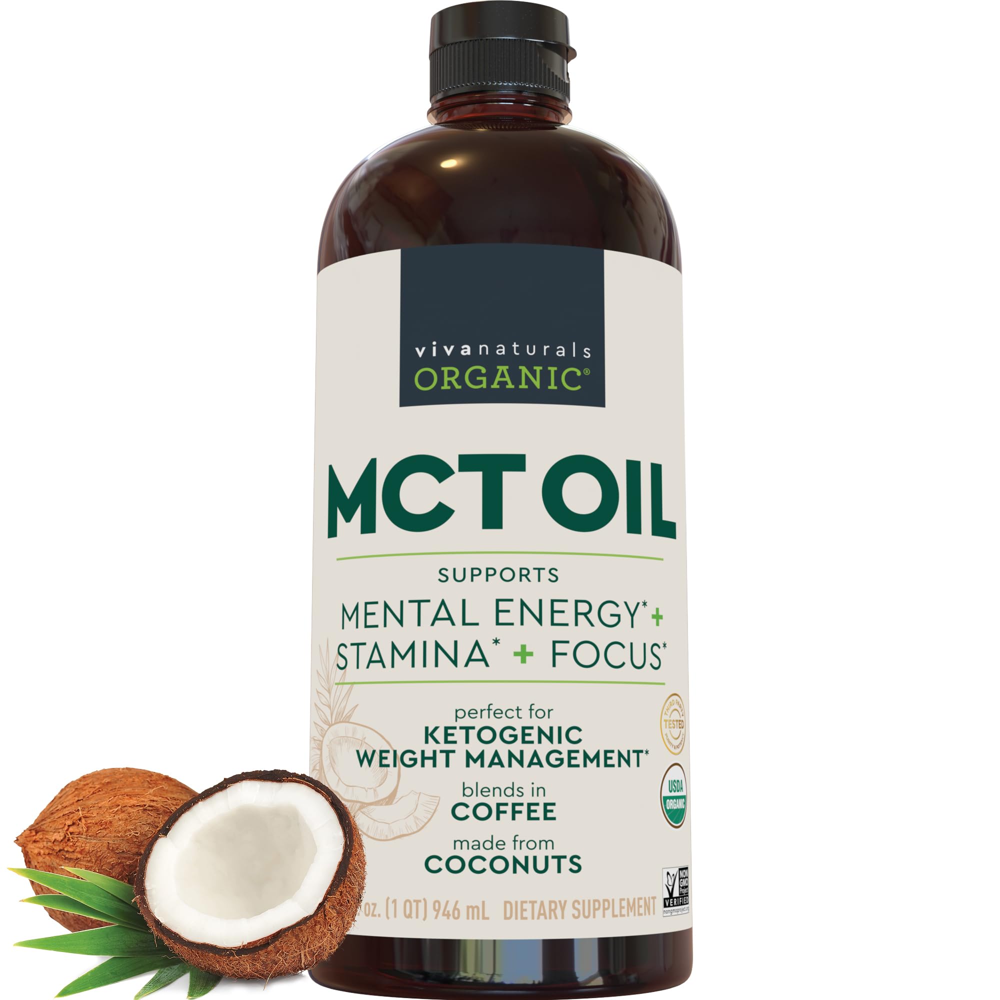 Viva Naturals Organic MCT Oil – Keto & Paleo Friendly

