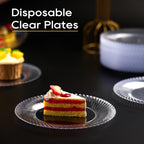 FOCUSLINE Clear Plastic Plates Heavy Duty Disposable

