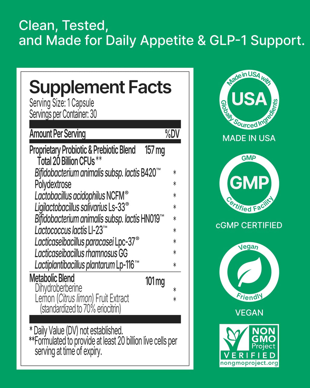 Weight Management Probiotics for GLP-1 Support and Berberine

