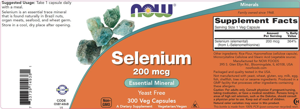 NOW Foods Selenium 200 mcg Capsules | L-Selenomethionine

