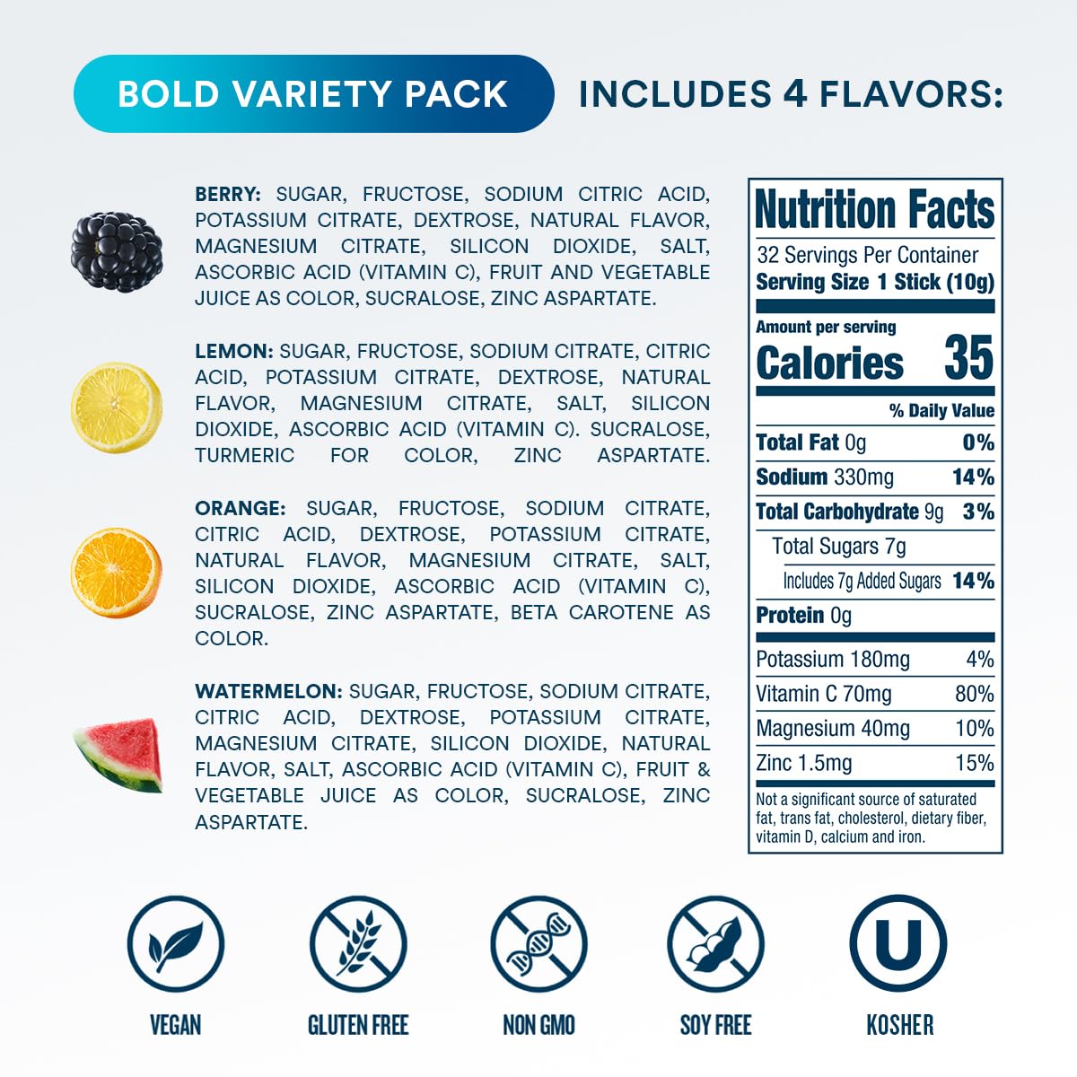 DripDrop Hydration Packets - Electrolyte Powder Drink Mix

