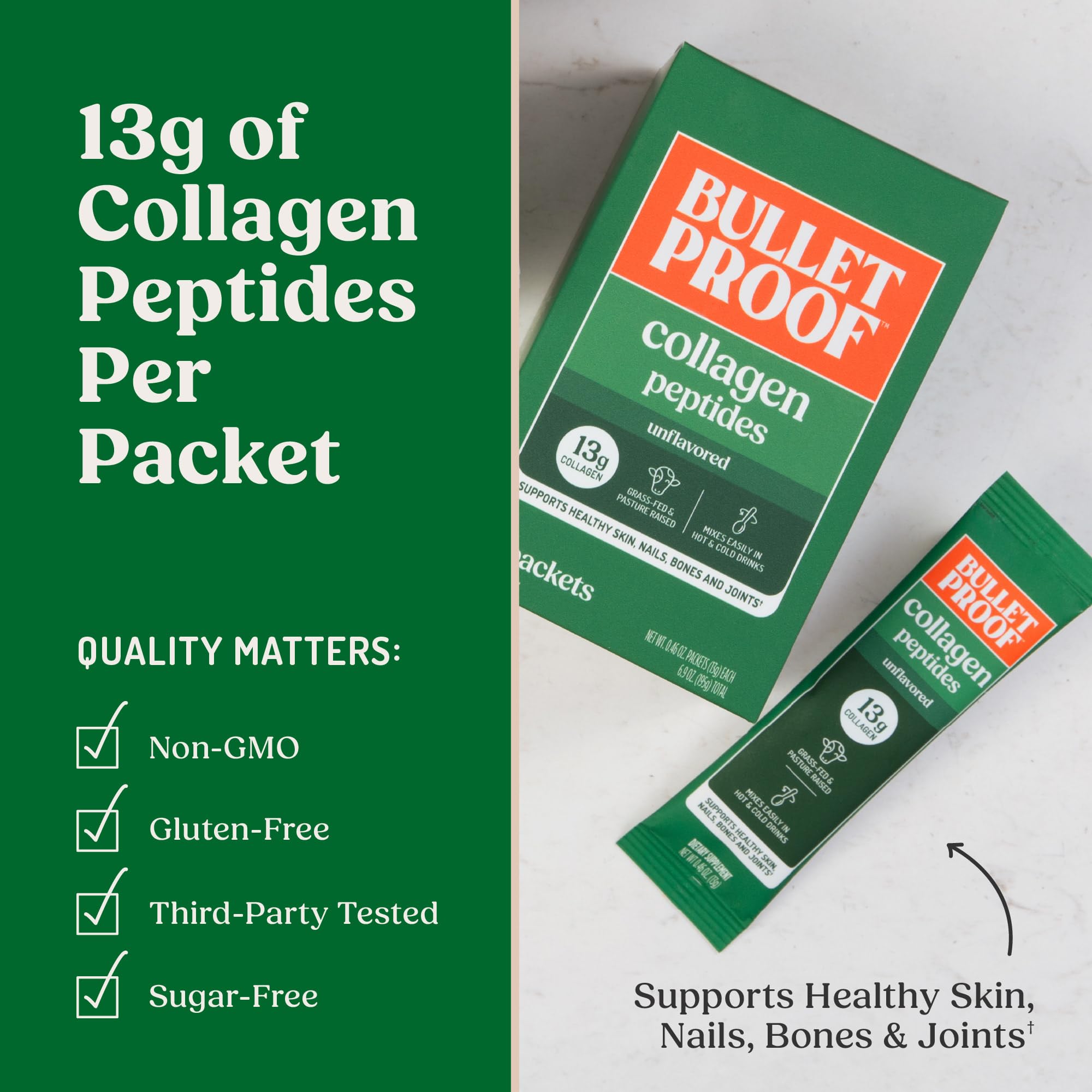 Bulletproof Collagen Peptides Packets - Grass-Fed

