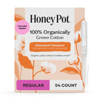 Honey Pot Organic Cotton Tampons with Bio Plastic Applicator - Fragrance-Free Feminine Care