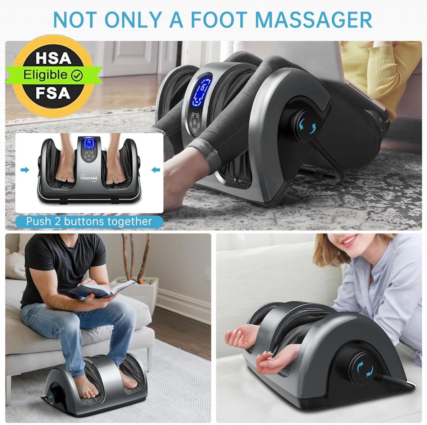 TISSCARE Shiatsu Foot Massager with Heat – Home Use

