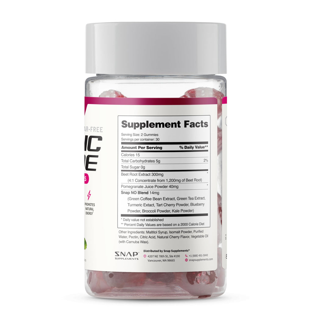Snap NO Gummies Beet Root 300mg | Sugar Free

